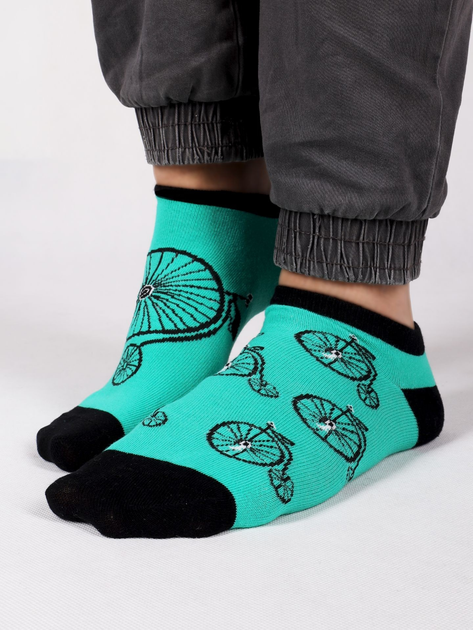 Шкарпетки чоловічі короткі бавовняні YOCLUB Funny Cotton Socks 35-38 Зелені (5904921662031) - зображення 1