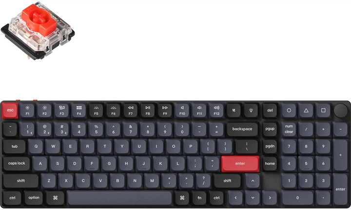 Клавиатура беспроводная Keychron K17 Gateron MX 2.0 Red QMK White Led Eng/Ukr Wireless/Bluetooth/USB Black (K17PA1_KEYCHRON) - изображение 2
