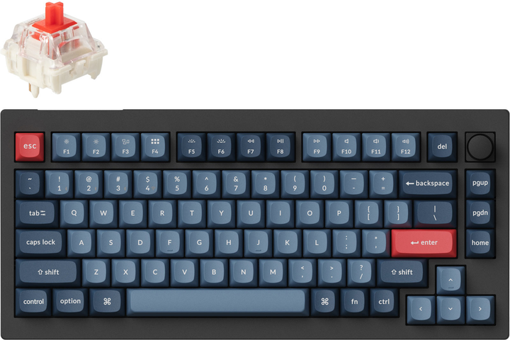 Клавиатура беспроводная Keychron V1 Max Gateron Jupiter Red QMK Hot-swap Eng/Ukr Wireless/Bluetooth/USB Black (V1MD1_KEYCHRON) - изображение 2