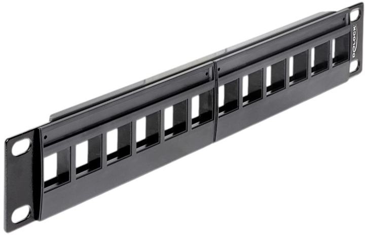 Panel krosowy Delock 12-port 1U 10" Keystone (4043619432592) - obraz 1