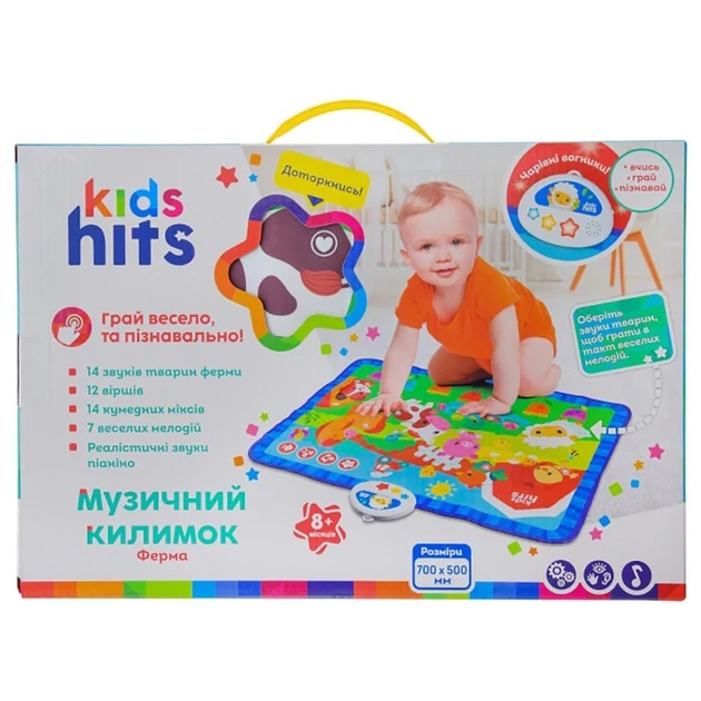 Килимок для дітей розвиваючий Metr+ Kids Hits Ферма, KH04/002 - Фото 2 Килимок для дітей розвиваючий Metr+ Kids Hits Ферма, KH04/002 - зображення 2