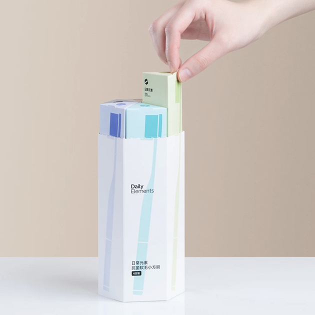 Набір зубних щіток Xiaomi Everyday Elements Set of Antibacterial Toothbrushes 6pcs - зображення 7