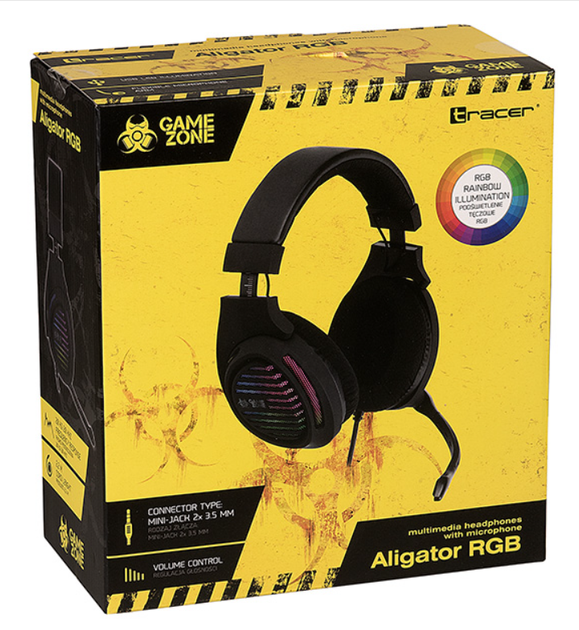 Комп'ютерна аудіо гарнітура Tracer GAMEZONE Aligator RGB rainbow LED (TRASLU46466) - изображение 5