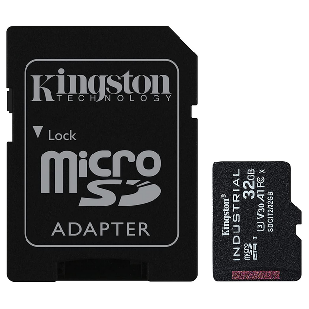 Карта памяти Kingston SDCIT2/32GB microSDHC/32Гб/Industrial C10 A1 pSLC с адаптером - Фото 1 Карта памяти Kingston SDCIT2/32GB microSDHC/32Гб/Industrial C10 A1 pSLC с адаптером - изображение 1