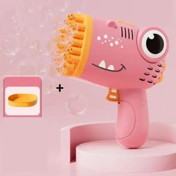 Детский автоматический пистолет пулемет для мыльных пузырей TOPA Bubble Blaster Розовый - Фото 4 Детский автоматический пистолет пулемет для мыльных пузырей TOPA Bubble Blaster Розовый - изображение 4
