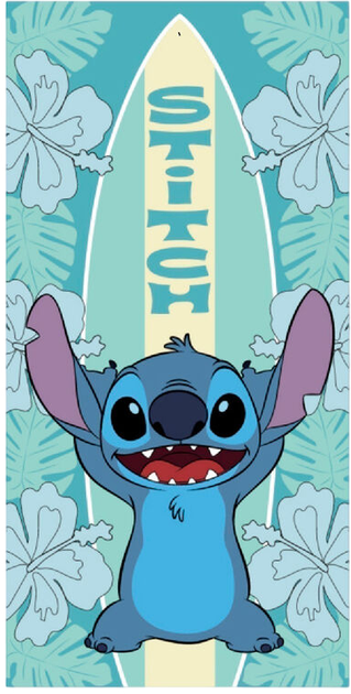 Ręcznik plażowy Disney Stitch Surf 70 x 140 cm Turkusowy (8435631342151) - obraz 1