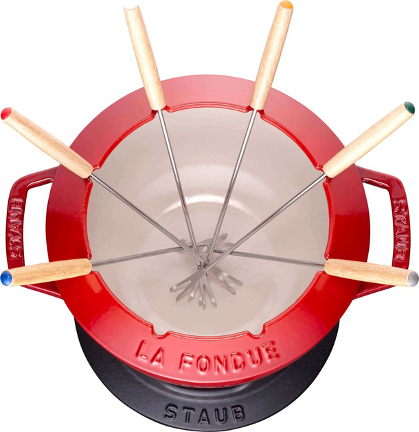 Zestaw do fondue Staub czerwony 20 cm (3272340027604) - obraz 2