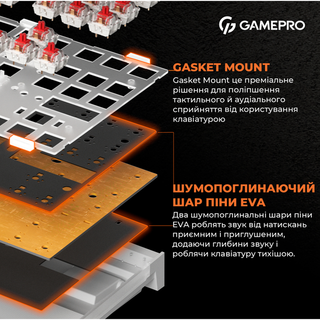 Клавіатура GamePro MK180B Hot-Swap Red Swich RGB USB UA Black (MK180B) - зображення 8