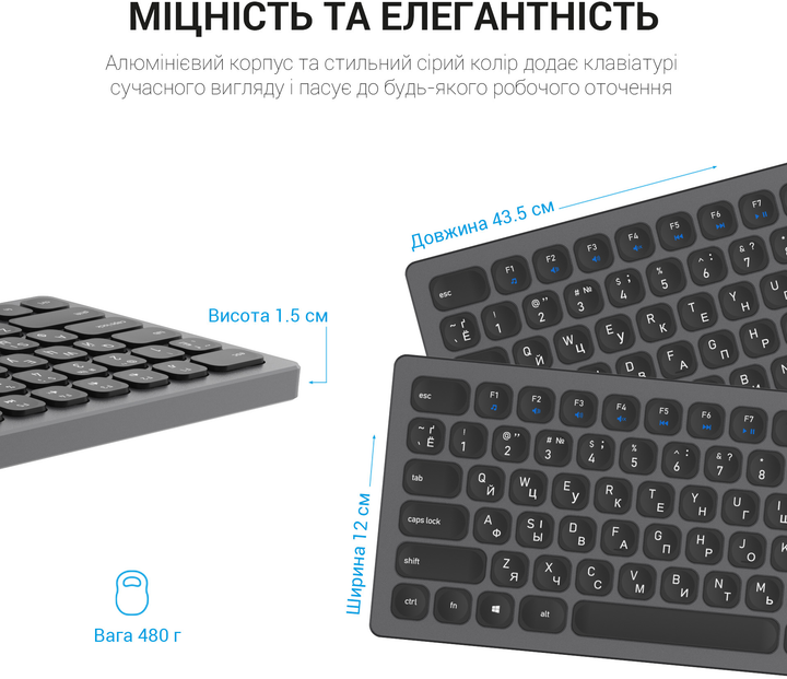 Клавиатура беспроводная OfficePro SK1550 Wireless Black (SK1550B) - изображение 8