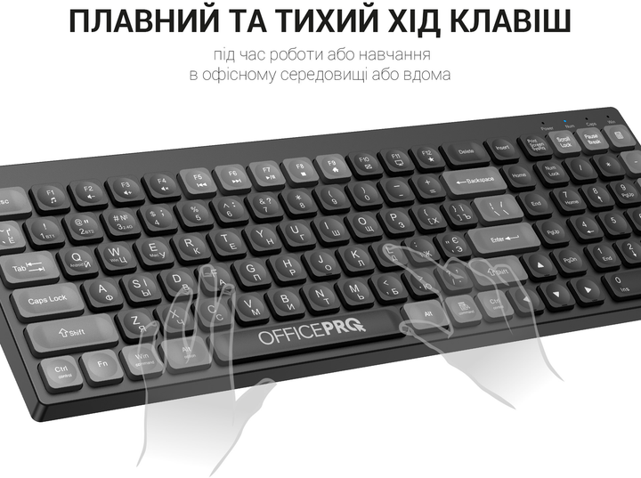 Клавіатура бездротова OfficePro SK985B Wireless/Bluetooth Black (SK985B) - зображення 6
