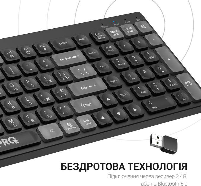 Клавіатура бездротова OfficePro SK985B Wireless/Bluetooth Black (SK985B) - зображення 11