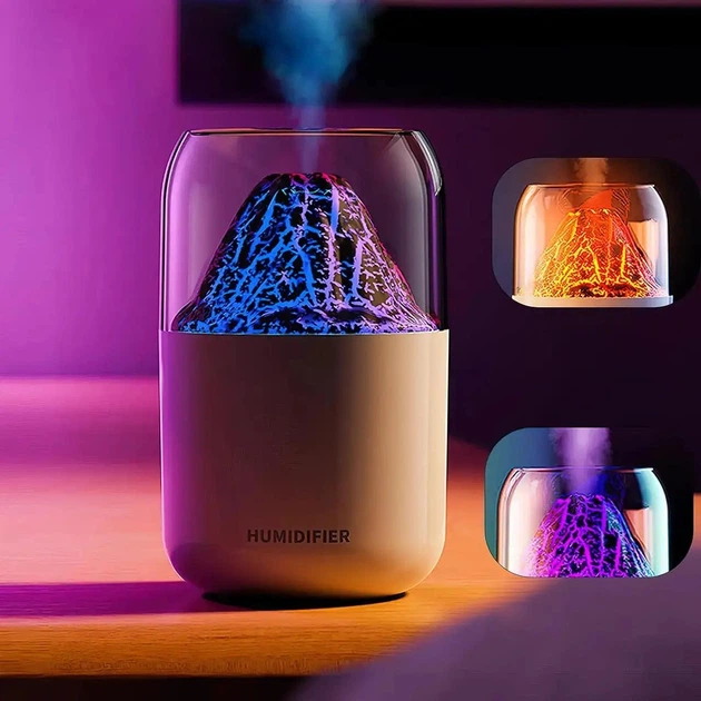 Увлажнитель воздуха LAMP JSQ-1 Вулкан с эффектом пламени и подсветкой, 2 Вт, 280 мл - Фото 4 Увлажнитель воздуха LAMP JSQ-1 Вулкан с эффектом пламени и подсветкой, 2 Вт, 280 мл - изображение 4