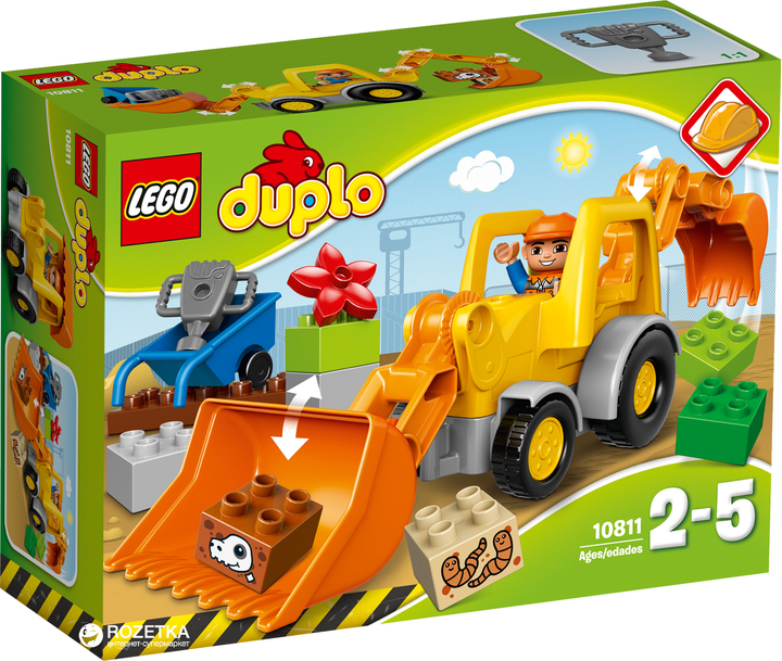 Конструктор LEGO DUPLO Экскаватор-погрузчик (10811) – игрушки с ...