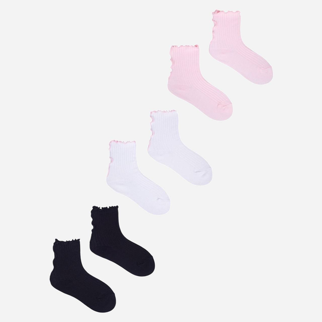 Zestaw skarpet 3 pary dziecięcy Yoclub Socks With Frill 3-Pack 2 23-26 Wielobarwny (5904921671101) - obraz 1