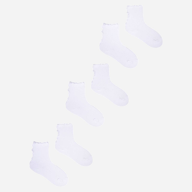 Набір дитячих шкарпеток для дівчаток 3 пари Yoclub Socks With Frill 3-Pack 27-30 Білий (5904921660358) - зображення 1