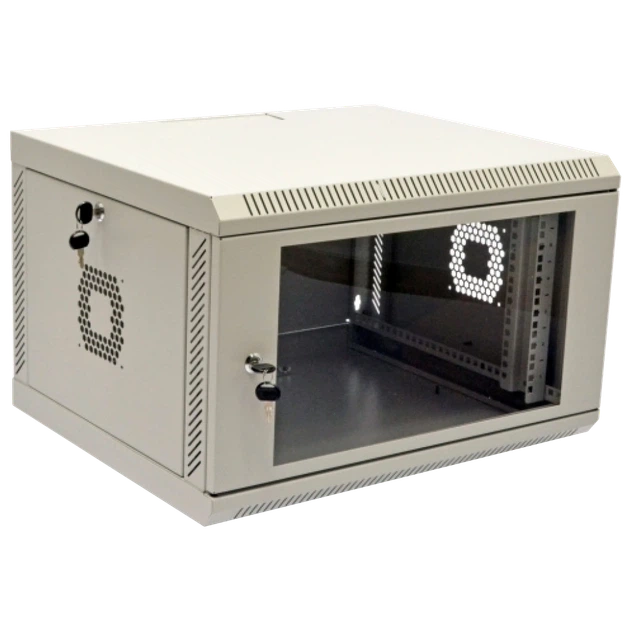 Шафа 19" 6U, 600х500х373 мм акрилове скло сіра - Фото 1 Шафа 19" 6U, 600х500х373 мм акрилове скло сіра - зображення 1