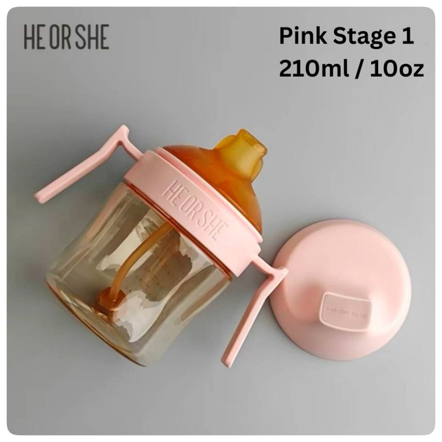 Поїльник непроливайка HEORSHE Pink 6+m 210 мл - зображення 1