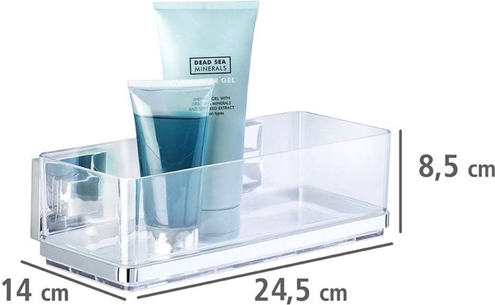 Półka łazienkowa Wenko Quadro Vacuum-Loc Prostokątna z pojemnikiem (4008838219805) - obraz 4