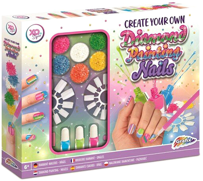 Косметичний набір для дітей Grafix Xo Style Create Your Own Diamond Painting Nails (8715427084848) - зображення 1