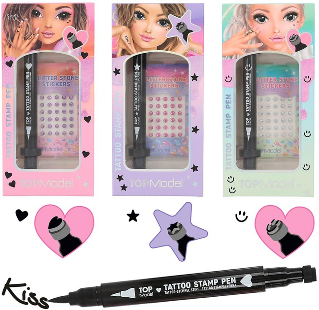 Косметичний набір для дітей Topmodel Tattoo Pen with Glitter Stones Beauty and Me (4010070665784) - зображення 2