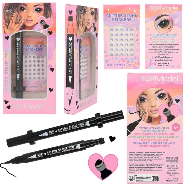 Zestaw kosmetyków dla dzieci Topmodel Tattoo Pen with Glitter Stones Beauty and Me (4010070665784) - obraz 3