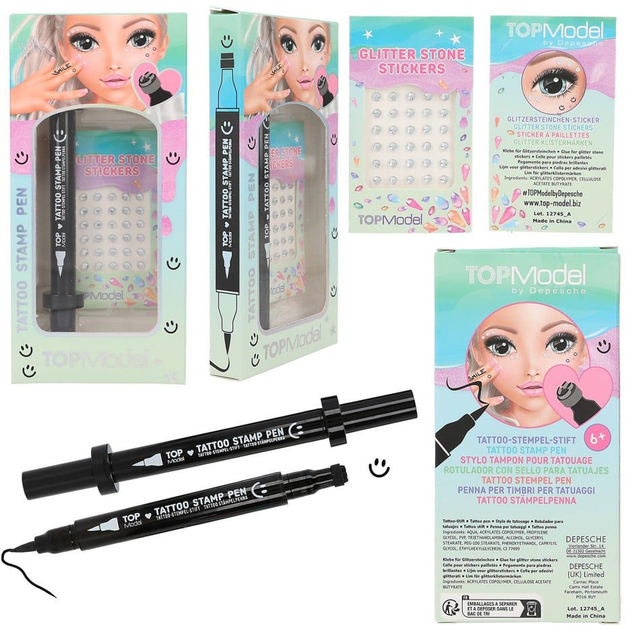 Zestaw kosmetyków dla dzieci Topmodel Tattoo Pen with Glitter Stones Beauty and Me (4010070665784) - obraz 5