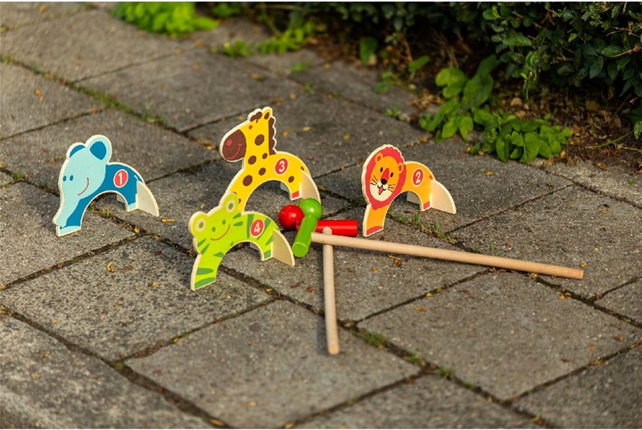 Zestaw do zabawy Outdoor Play Krokiet Zwierzęta drewniany (8712051220239) - obraz 3