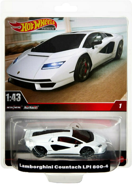 Іграшка Mattel Hot Wheels Lamborghini Countach Real Riders 1:43 Біла (194735124817) - зображення 1