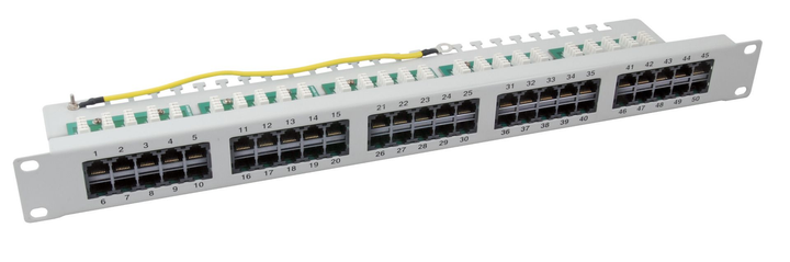 Panel krosowy Ecolan 50-port 1U 19" Cat 3 ISDN RJ45 8/4 (4049759055936) - obraz 1