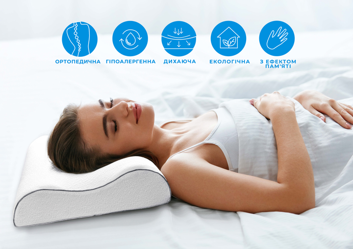 Подушка ортопедична Highfoam Dreamwave з пам'ятю 58х40х10.5 см (4823072703091) - зображення 13