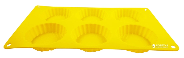 Форма для выпечки маффинов Maestro на 6 кексов Желтая (MR1597 ж) - изображение 1