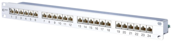 Panel krosowy Metz Connect E-DAT 24-port 1U 19" Cat 6A (130855C-E) - obraz 1