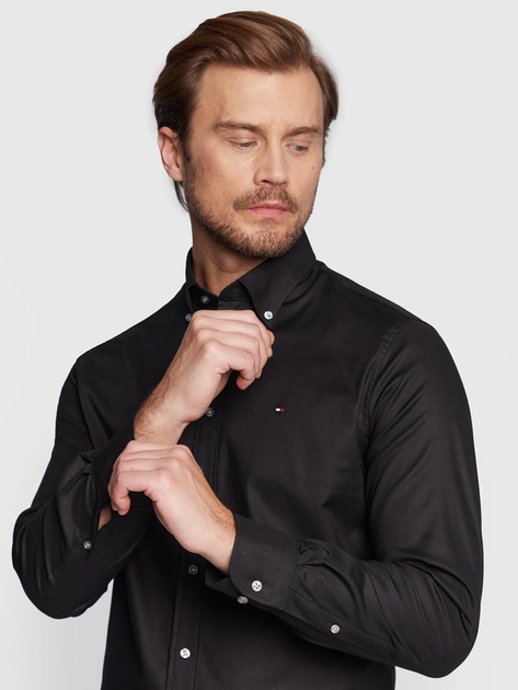 Koszula męska slim fit Tommy Hilfiger MW0MW29969-BDS 41 Czarna (8720642076912) - obraz 4