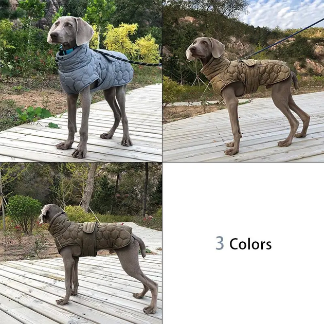 Светоотражающая куртка для собак на флисовой подкладке VPETBR D64 army green with orange line XL - изображение 8