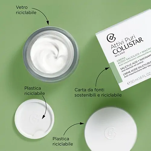 Крем для обличчя Collistar Attivi Puri Salicylic Acid + Niacinamide Cream 50ml - зображення 5