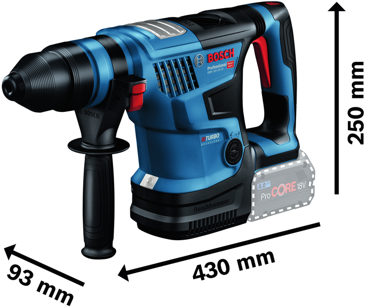 Перфоратор аккумуляторный бесщеточный Bosch GBH 18V-34 CF (0611914021) - изображение 3