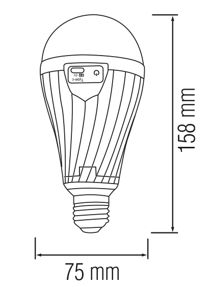 Лампа акумуляторна "DURALITE-12" 12W 6400К, E27 - изображение 2