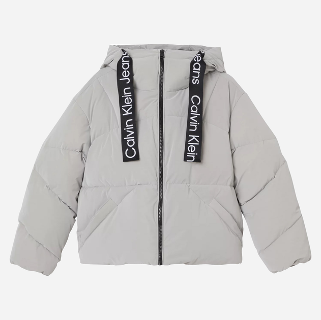 Куртка демісезонна з капюшоном жіноча Calvin Klein J20J220017-PQY M Сіра (8719856815011) - зображення 5