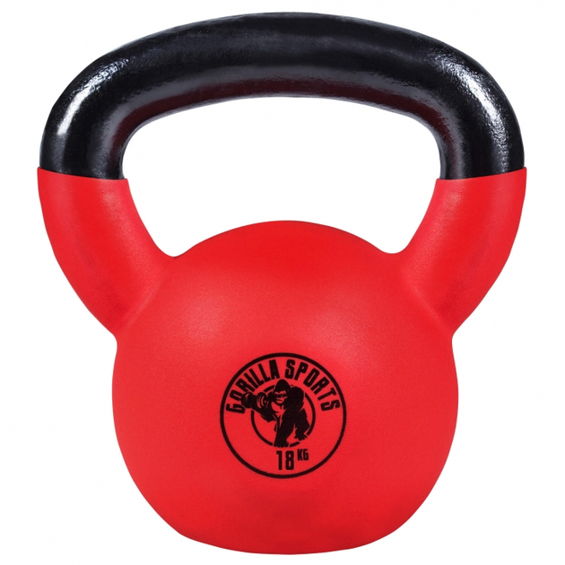 Kettlebell Gorilla Sports gumowane profesional 18 kg (4260438737527) - obraz 1