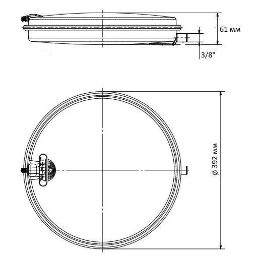 Расширительний бак для котла 6 литров Ø392 3/8" Zilmet OEM-PRO - изображение 4