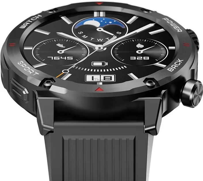 Smartwatch iMiki D2 Black Silicone Strap (6973626300691) - obraz 3