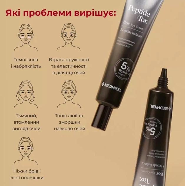 Крем для кожи вокруг глаз с пептидами Medi-Peel Bor-Tox Peptide Eye Cream 40 мл - Фото 3 Крем для кожи вокруг глаз с пептидами Medi-Peel Bor-Tox Peptide Eye Cream 40 мл - изображение 3