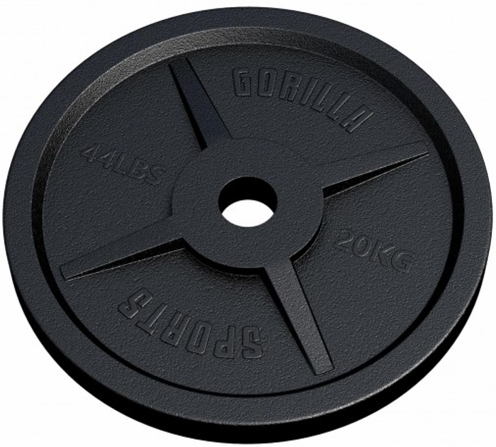 Диск для штанг Gorilla Sports Olympia 20 кг (4250663108063) - зображення 1