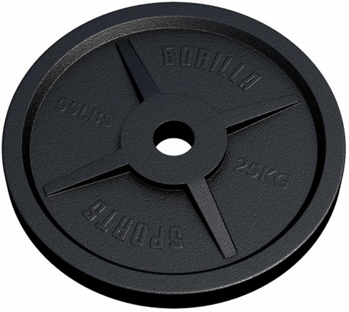 Диск для штанг Gorilla Sports Olympia 25 кг (4250663108070) - зображення 1