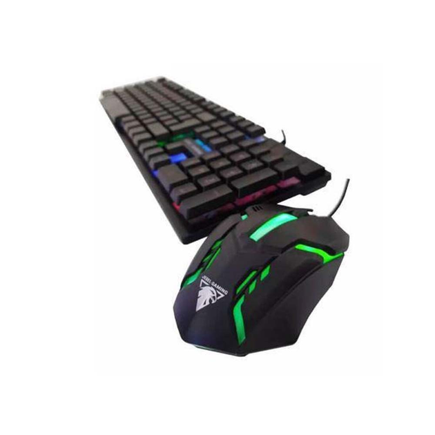 Компьютерная игровая клавиатура Jedel GK110 с подсветкой и мышкой, черного цвета. - изображение 1
