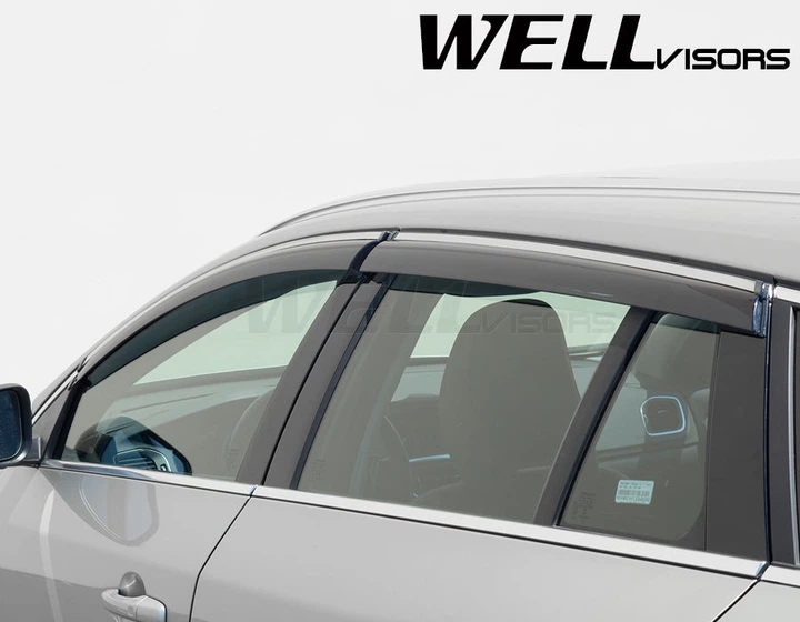 Дефлекторы окон Wellvisors с хромированным молдингом передние и задние Volvo V60 2015-2018 Hatchback 4 шт (3-847VO004) - изображение 9