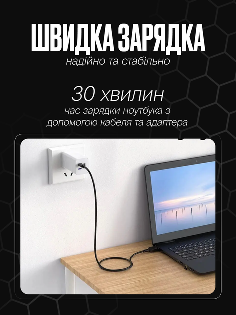 Кабель адаптер для работы ноутбука от Power Bank с набором переходников PD 100W USB-C на DC 5.5*2.5 мм (CAB-NOTE) - изображение 4