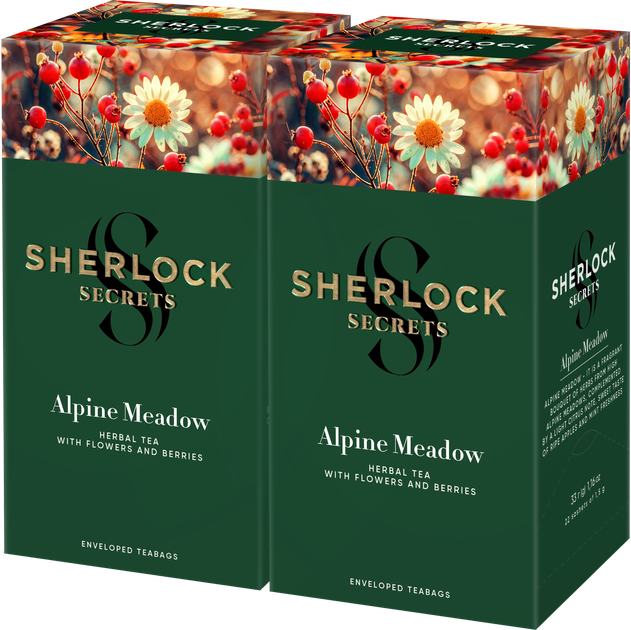 Акція на Упаковка чаю асорті Sherlock Secrets Alpine Meadow 2 пачки по 1.5 г х 22 саше від Rozetka