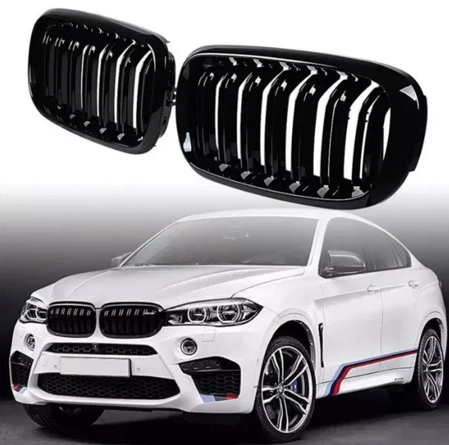 Решетки радиатора ноздри для BMW X5 F15 X6 F16 двойные в стиле М ф15 ф16 Черный - изображение 2