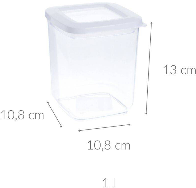 Контейнер для сыпучих продуктов Excellent Houseware прозрачный 1 л (8720573137010) - изображение 2